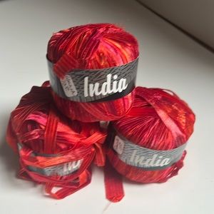 Lana Grossa ribbon  knitting yarn INDIA - 3 balls